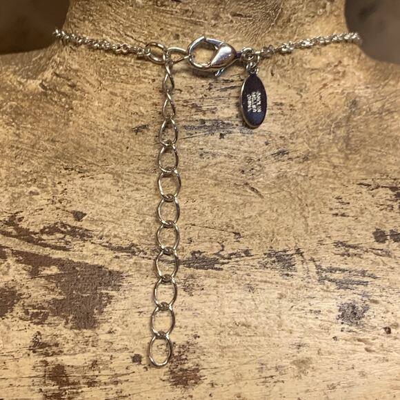 Nolan Miller Letter "M" Initial Silver and Crystal Necklace - Picture 7 of 7